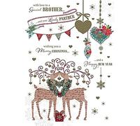 Wishing Well Studios Christmas Card - to Brother and Partner at Christmas