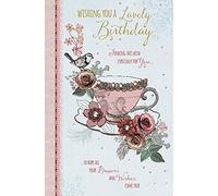 Wishing Well Studios Greetings Card - Birthday - Bird on Tea Cup