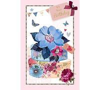 Wishing Well Studios Greetings Card - Flowers on hat Boxes - Birthday