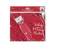 Wishing You A Merry Christmas Red Hamper Dressing Set Contains Shredded Tissue Bow Tag Cellophane Wrap