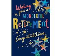 Wishing you a Wonderful Retirement Card Congratulations - 9 x 6 inches - Avant Garde Studios