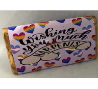 Wishing you hap-penis, rude, funny Novelty Chocolate Bar gift. For Birthdays, Christmas, Valentines, Easter, Mothers Day & Fathers Day (One Size, Dark Chocolate)