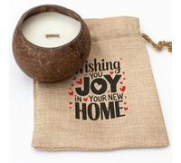 Wishing You Joy in Your New Home - Coconut Bowl Candle - Toasted Coconut Scented - Soy Wax - Hand Poured - Gift Present