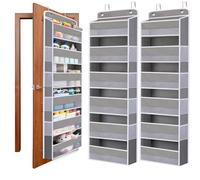 WishJazz 2-Pack Over the Door Organizer, 6-Shelf Hanging Diaper Caddy Organizer, 50lbs Capacity - Behind the Door Storage for Closet, Nursery, Pantry, Bedroom,Toy Storage