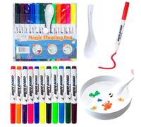 WISHKEY Magic Water Markers for Kids, 11 Pieces Magic Floating Water Markers Drawing Kit with Ceramic Spoon, Water Based Markers for Drawing, Age 8+ (Multicolor, 11 Pack)