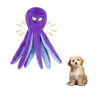 WishLotus Dog Squeaky Toys, Provoke Octopus Plush Dog Toys for Small, Medium Dogs Training, Reward and Kill Time Gift (Purple)