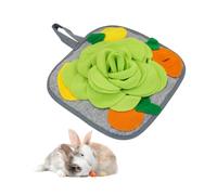 WishLotus Rabbit Snuffle Mat, Anti-Slip Rabbit Foraging Mat with Hanging Rope, Colorful Bunny Snuffle Pad for Chinchillas Puppy Guinea Pig Snuffle Training (Green)