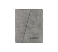 WishLotus Wallets for Men, PU Leather Bifold Card Holder Wallet with Zipper Pocket and SD Card Slots, Front Pocket Wallets for Men Daily Use and Travel, Gray, Modern