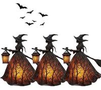 Wishslove Halloween Witch Lamp - Stained Gothic Witch Hat Led Lamp for Stained Glass Inspired, Terrifying and Strange, Create A Festive Atmosphere and Enjoy Happiness (3 Pcs)