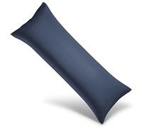 WishSmile Body Cooling Pillowcase Long Pillow Case Breathable Cool Silky Soft Rayon Derived from Bamboo Fabric,Hair and Skin Friendly,Navy Blue,1 Pack,20x54IN