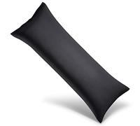 WishSmile Body Cooling Pillowcase Long Pillow Case Breathable Cool Silky Soft Rayon Derived from Bamboo Fabric,Hair and Skin Friendly,Black,1 Pack,20x54IN
