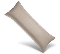 WishSmile Body Cooling Pillowcase Long Pillow Case Breathable Cool Silky Soft Rayon Derived from Bamboo Fabric,Hair and Skin Friendly,Taupe,1 Pack,20x54IN