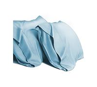 WishSmile Cooling King Pillow Cases Set of 2 Breathable Cool Silky Soft Rayon Derived from Bamboo Fabric Moisture Wicking for Hot Sleepers,Hair and Skin Friendly,Light Blue,2 Pack,20x36IN