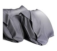 WishSmile Cooling Queen Pillow Cases Set of 2 Breathable Cool Silky Soft Rayon Derived from Bamboo Fabric, Moisture Wicking for Hot Sleepers,Hair and Skin Friendly,Dark Grey,2 Pack,20x30IN