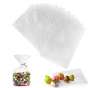 Wishstar Clear Cellophane Bags, 10 x 15 cm, 200 Count, PVC & BPA Free, Fold Top Closure, Disposable, Polypropylene (PP), Heat-Sealed, Ideal for Sweets & Biscuits