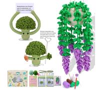 wishstream Crochet Kits for Beginners Adults,spositive Gifts for 3pcs Hanging Potted Plant Crochet Starter Kit with Video Tutorials,Beginner-Friendly Crafting Set