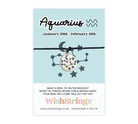 WishStrings ‘Aquarius’ Star Sign Wish Bracelet on Gift Card | Thoughtful Astrology Gift Under £5 | Horoscope Lovers | Spiritual and Zodiac Keepsake