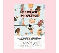 WishStrings ‘Be a Mermaid and Make Waves’ Wish Bracelet | Positive Gift | Meaningful Keepsake for Confidence & Inspiration
