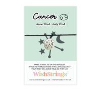 WishStrings ‘Cancer’ Star Sign Wish Bracelet on Gift Card | Thoughtful Astrology Gift Under £5 | Perfect for Birthdays, Horoscope Lovers, and Spiritual Gifts | Meaningful Zodiac Keepsake for Cancer