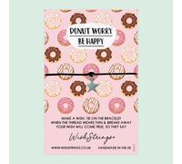 WishStrings ‘Donut Worry, Be Happy’ Wish Bracelet | Uplifting Positivity Gift | Meaningful Manifestation Bracelet for Joy & Encouragement