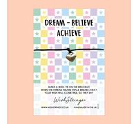 WishStrings ‘Dream, Believe, Achieve’ Wish Bracelet | Good Luck Gift | Lucky Charm for Chasing Dreams & Success
