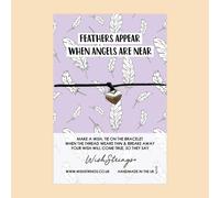 WishStrings ‘Feathers Appear When Angels Are Near’ Wish Bracelet | Thoughtful Sympathy Gift | Meaningful Keepsake for Grief & Loss