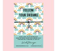 WishStrings ‘Follow Your Dreams’ Wish Bracelet | Rainbow Pattern Design | Meaningful Gift for Luck, Success & New Beginnings