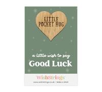 WishStrings Good Luck Gift - Pocket Hug Wooden Heart Keepsake | Handmade Letterbox Gift for Exams, New Jobs & New Beginnings