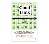 WishStrings Good Luck Wish Bracelet with Tibetan Silver Charm | Thoughtful Gift Under £5 | Perfect for Exams, New Job, University, School, College | Make a Wish for Success and Fortune