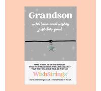 WishStrings ‘Grandson, With Love and Wishes’ Wish Bracelet | Thoughtful Gift from Grandparents | Meaningful Keepsake for Grandson