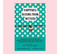 WishStrings ‘Happiness Blooms from Within’ Wish Bracelet | Self-Care Gift | Meaningful Keepsake for Love, Support & Positivity