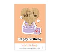 WishStrings “Happy Birthday” Pocket Hug Token | Birthday Gift Keepsake | Thoughtful Hug Card for Friends & Family | Small Gift Under £5
