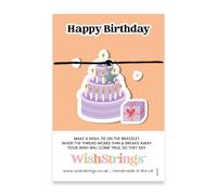 WishStrings ‘Happy Birthday’ Wish Bracelet on Gift Card | Thoughtful Gift for Friends & Family | Meaningful Keepsake | Charm Bracelet | Sentimental Token to Slip into a Birthday Card