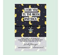 WishStrings ‘I Love You to the Moon & Back’ Wish Bracelet | Thoughtful Gift for Love & Couples | Cute Keepsake for Everlasting Affection