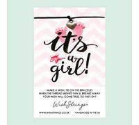 WishStrings ‘It’s a Girl’ Wish Bracelet | Thoughtful Gift for Baby Gender Reveal | Meaningful Keepsake for New Parents