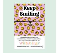 WishStrings ‘Keep Smiling’ Wish Bracelet | Uplifting Positivity Gift | Meaningful Bracelet for Encouragement Through Tough Times