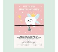 WishStrings ‘Little Wish from the Tooth Fairy’ Wish Bracelet | Gift for Lost Tooth | Pink Design Keepsake for Magical Moments