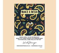 WishStrings ‘Make a Wish’ Paisley Pattern Wish Bracelet | Thoughtful Gift | Meaningful Keepsake for Positivity & Dreams