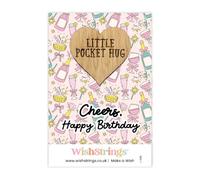 WishStrings Pocket Hug, Cheers Happy Birthday Style, Thoughtful Gift | Celebration & Laughter, Keepsake Token, Toasting Birthdays from Afar