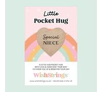 WishStrings Pocket Hug - Special Niece Heart Token Gift | Thoughtful Keepsake from Aunt or Uncle | Letterbox Hug | Gift for Her | Handmade in the UK