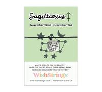 WishStrings ‘Saggitarius’ Star Sign Wish Bracelet on Gift Card | Thoughtful Astrology Gift Under £5 | Ideal for Birthdays, Horoscope Lovers, and Spiritual Zodiac Gifts | Adventurous Keepsake