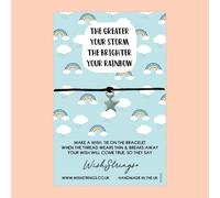 WishStrings ‘The Greater the Storm, the Brighter the Rainbow’ Wish Bracelet | Inspirational Gift | Meaningful Wish Bracelet for Positivity
