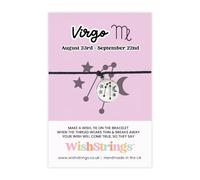 WishStrings ‘Virgo’ Star Sign Wish Bracelet on Gift Card | Thoughtful Astrology Gift Under £5 | Perfect for Birthdays, Horoscope Lovers, and Spiritual Gifts | Meaningful Zodiac Keepsake for Virgo