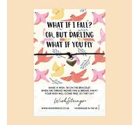 WishStrings ‘What If I Fall, Oh Darling What If You Fly’ Wish Bracelet | Inspirational Gift | Meaningful Keepsake for Courage & Hope