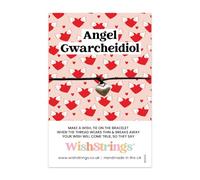 WishStrings Wish Bracelet - Angel Gwarcheidiol | Welsh Guardian Angel Gift | Spiritual Keepsake Bracelet on Sentiment Card | Handmade Token of Love & Protection