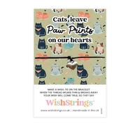 WishStrings Wish Bracelet - Cats Leave Paw Prints on Our Hearts | Sentimental Gift for Cat Lovers | Handmade Keepsake Bracelet | Thoughtful Token of Love and Remembrance
