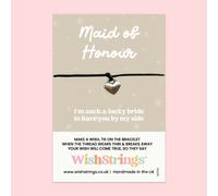 WishStrings Wish Bracelet - Maid of Honour | Thoughtful Wedding Gift Keepsake | Handmade Bracelet on Card | Bridal Party Proposal or Thank You Gift
