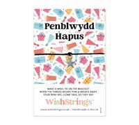 WishStrings Wish Bracelet - Penblwydd Hapus | Welsh Birthday Gift Bracelet | Handmade Keepsake on Sentiment Card | Thoughtful Birthday Token from Wales