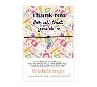 WishStrings Wish Bracelet - Thank You for All That You Do | Handmade Teacher Gift | Star Charm Bracelet | Appreciation Keepsake | End of Term Thank You