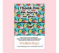 WishStrings Wish Bracelet - Thank You for Helping Me Grow | Teacher Appreciation Gift | End of Term Floral Card Keepsake | Thank You Bracelet